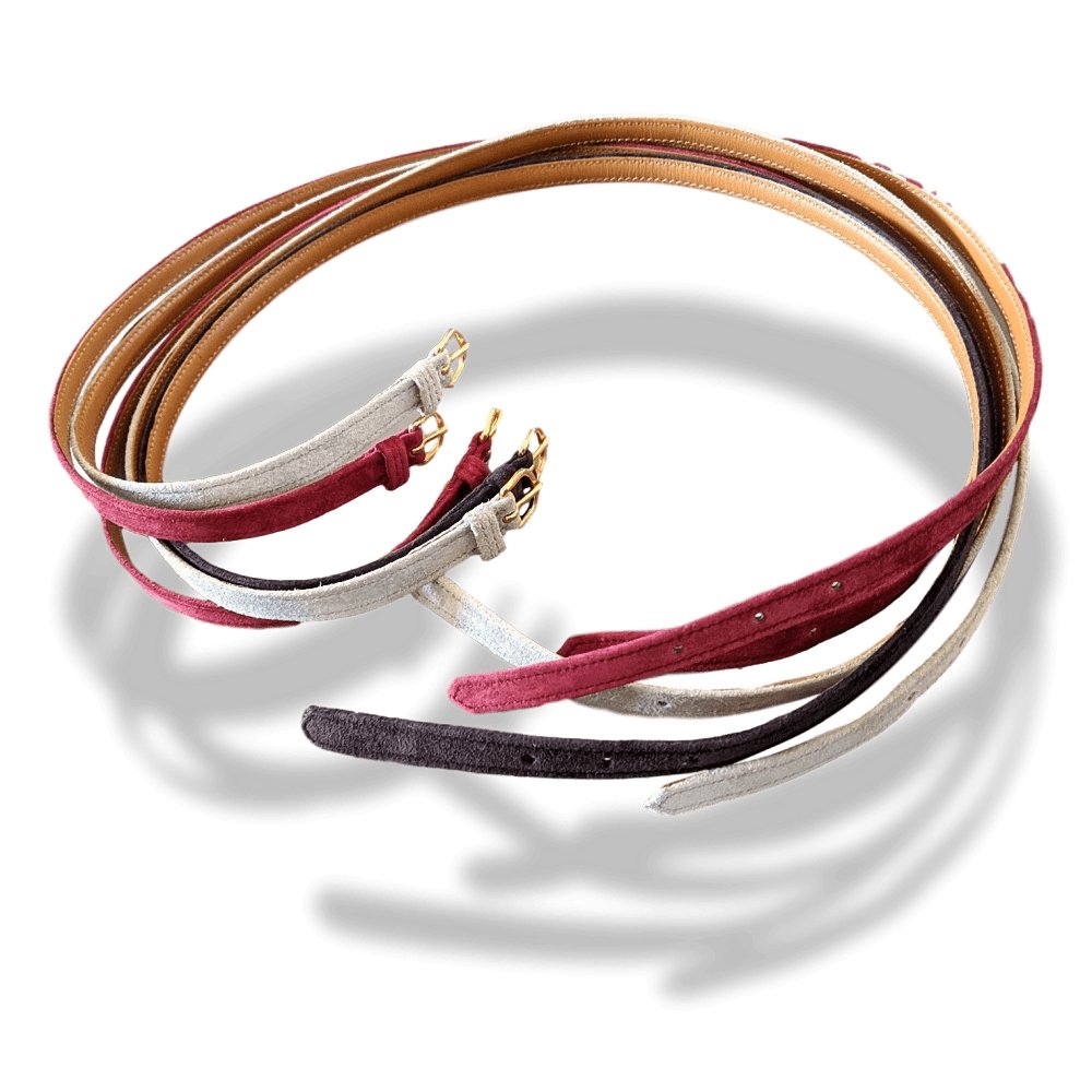 Hermes 1981 Pearl Grey/Gold Suede THIN BELT 15 mm, BNEW!