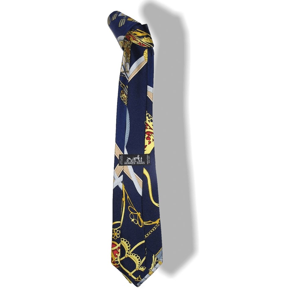 Hermes Les Muserolles Twill Silk Tie