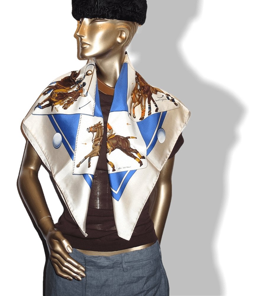 Hermes Le Monde du Polo Cup Palm Beach Blanc Matt Overlay Twill 90