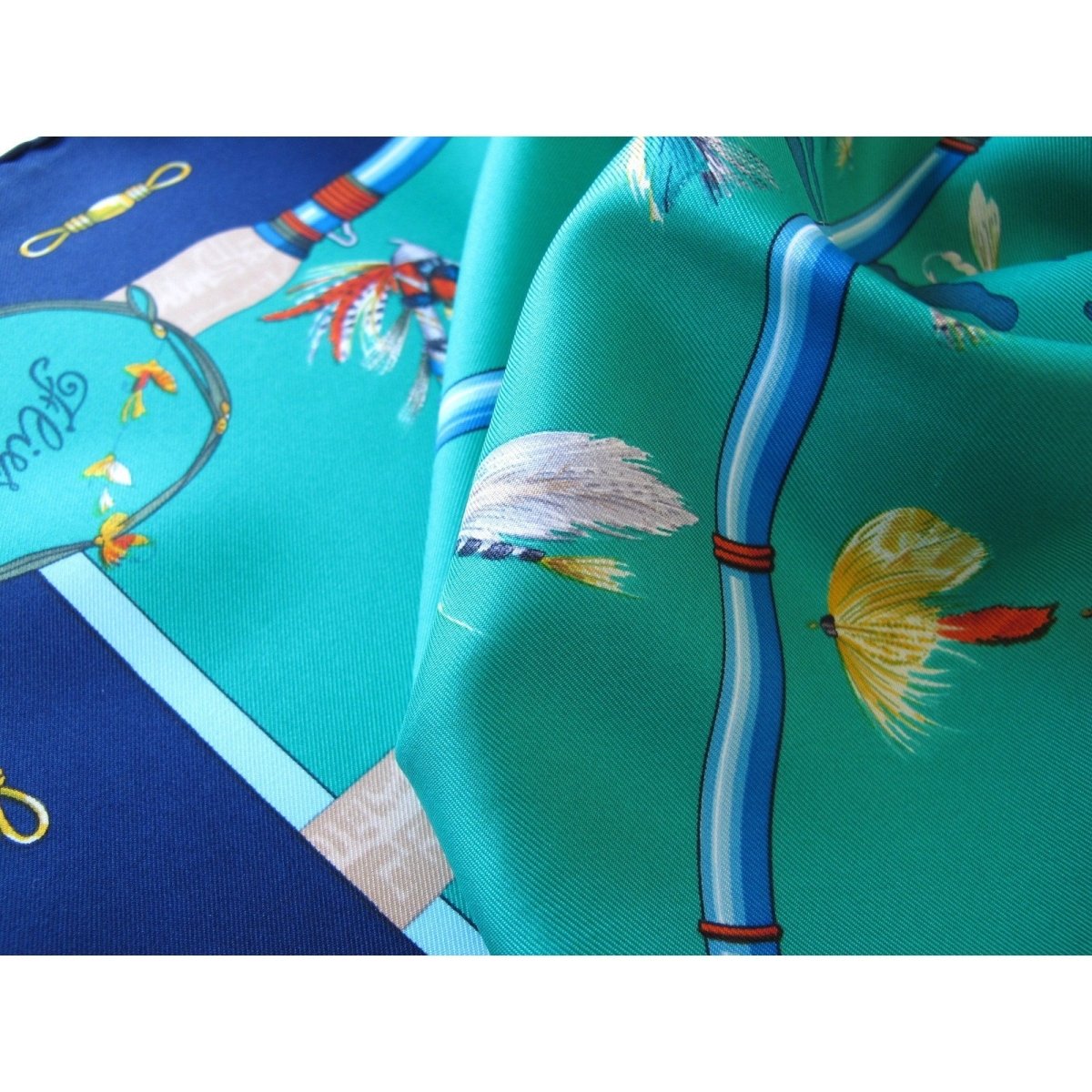 Hermes Flies by Caty Latham Blanc Matt Overlay Twill 90