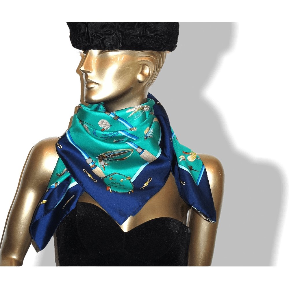 Hermes Flies by Caty Latham Blanc Matt Overlay Twill 90