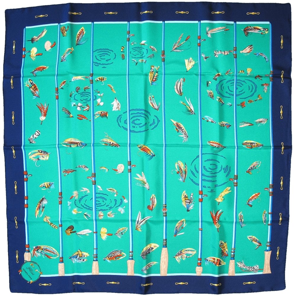 Hermes Flies by Caty Latham Blanc Matt Overlay Twill 90