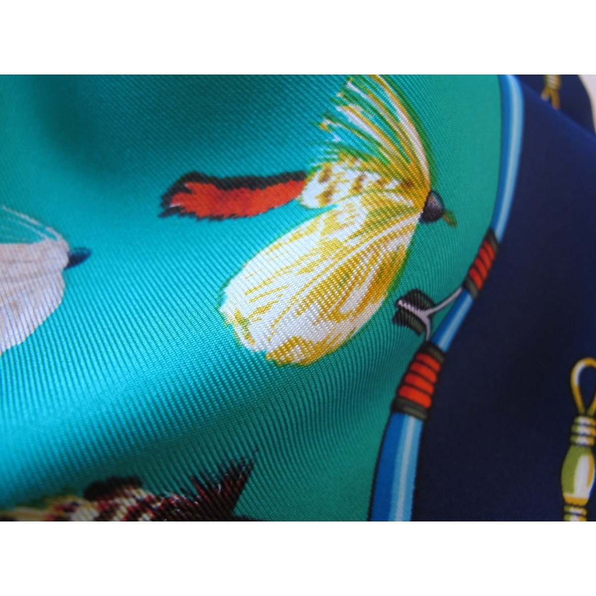 Hermes Flies by Caty Latham Blanc Matt Overlay Twill 90