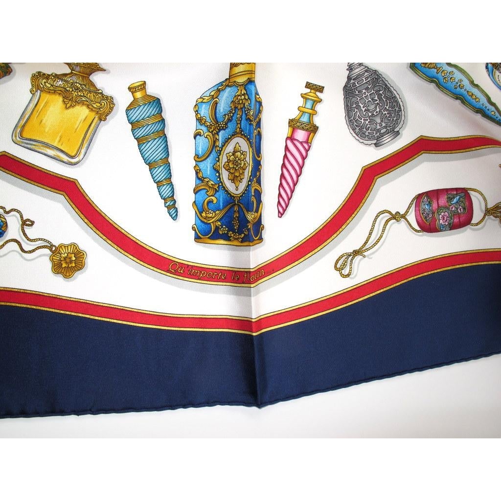Hermes 1988 Qu'importe le flacon pourvu qu'on ait l'ivresse Twill Silk 90cm, NIB! - poupishop