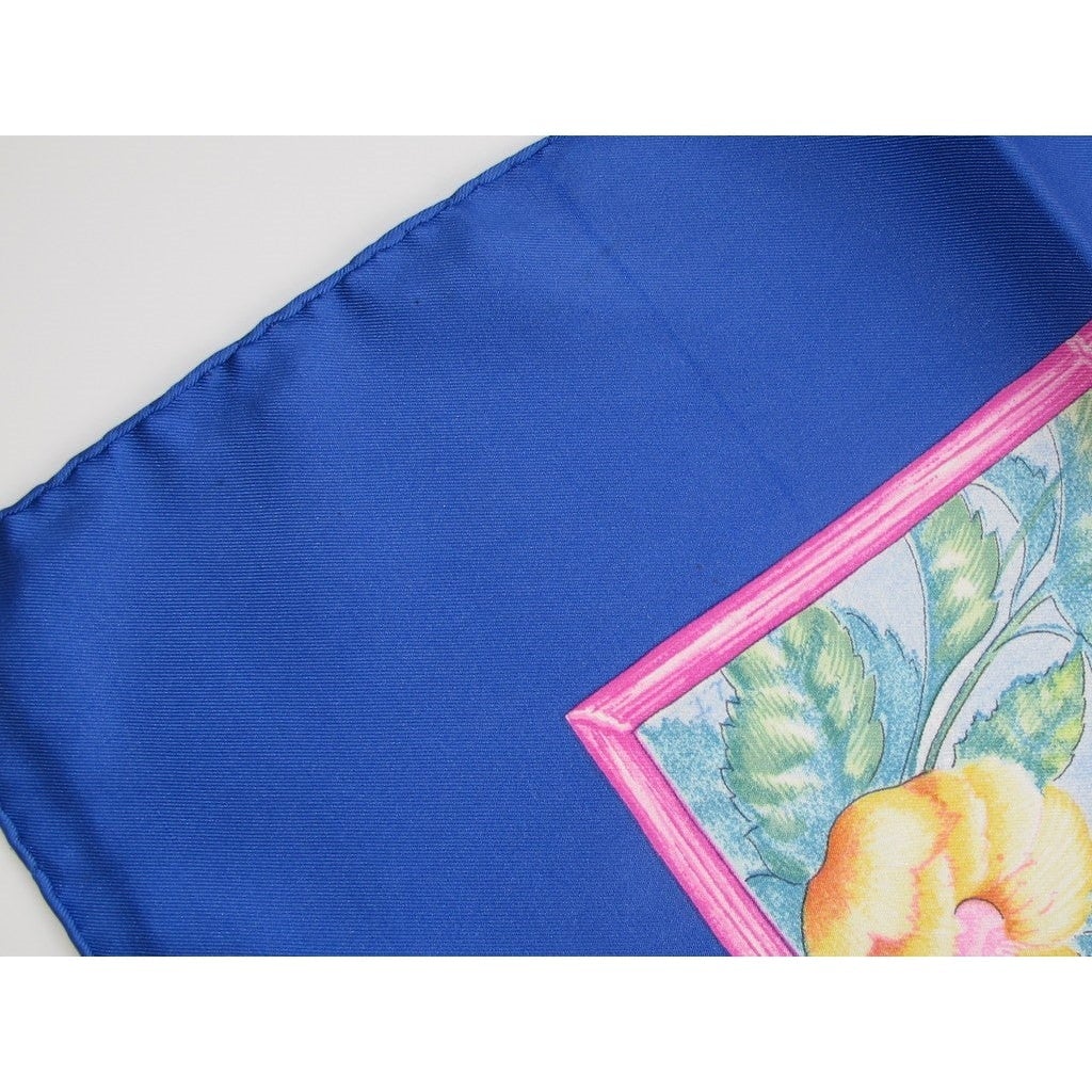 Hermes 1989 Blue The garden of Claude Monet Giverny Twill 90, New with flaws! - poupishop