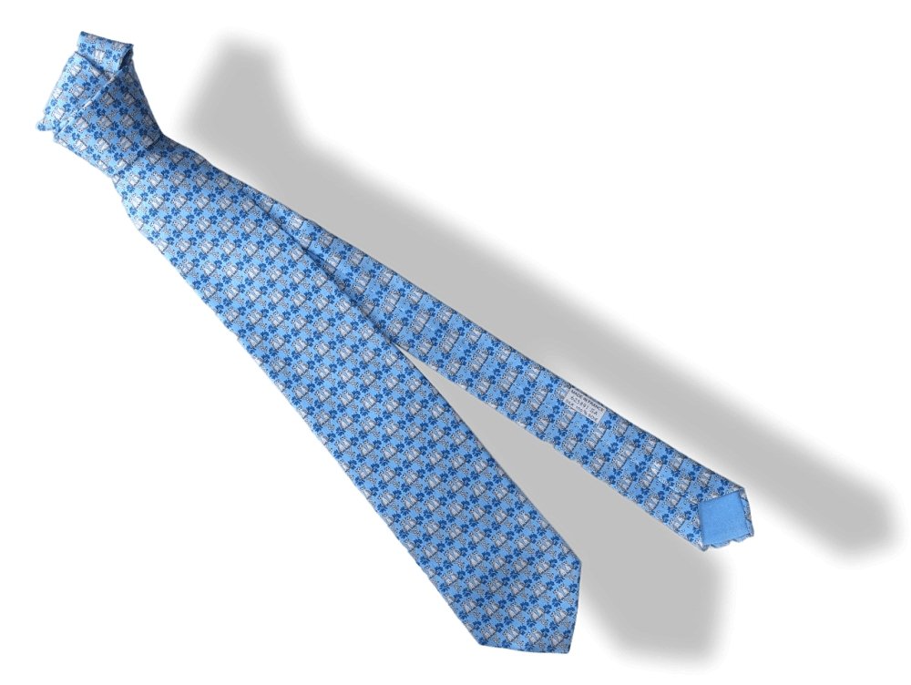 Hermes Cats CHATS Twill Silk Tie 625891 SA