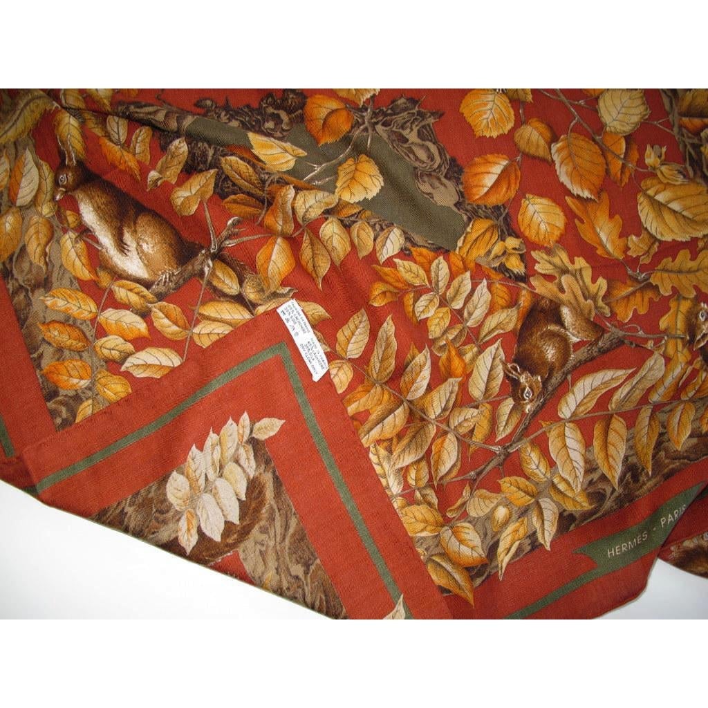 Hermes 1990s Brique Casse-Noisette by J. de Jacquelot Cashmere 90 - poupishop