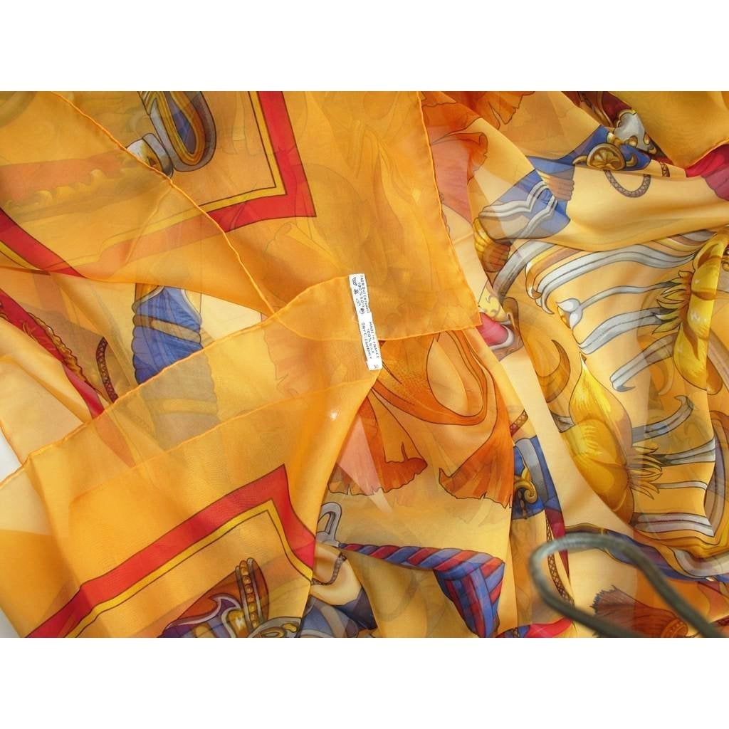 Hermes 1991 Orange Daimyo Mousseline GM New in Box!