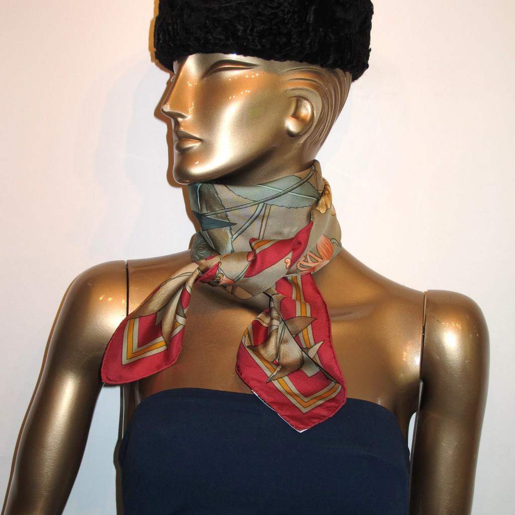 Hermes 1992 Bronze Fleurs D'Hellade Twill 90