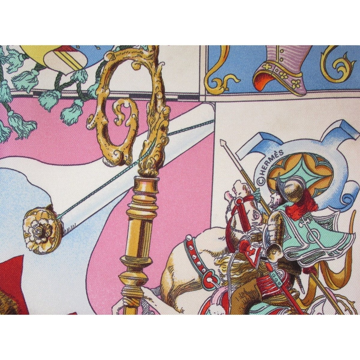 Hermes Les Ameriques Colombus by Kermit Oliver Twill Scarf 90