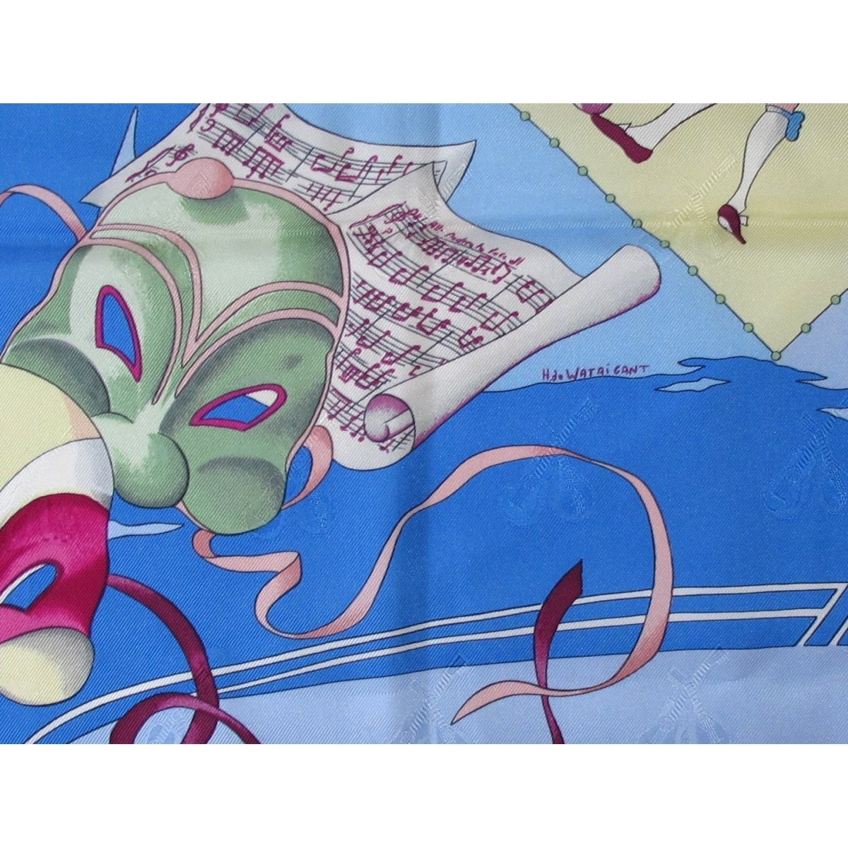 Hermes Le Carnaval de Venise First Issue Jacquard Weave of Mandolins Twill 90