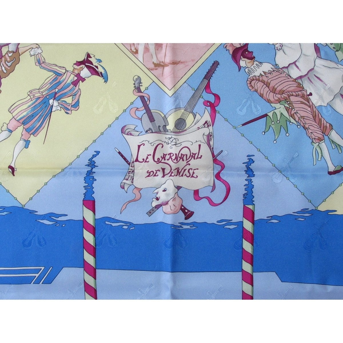 Hermes Le Carnaval de Venise First Issue Jacquard Weave of Mandolins Twill 90