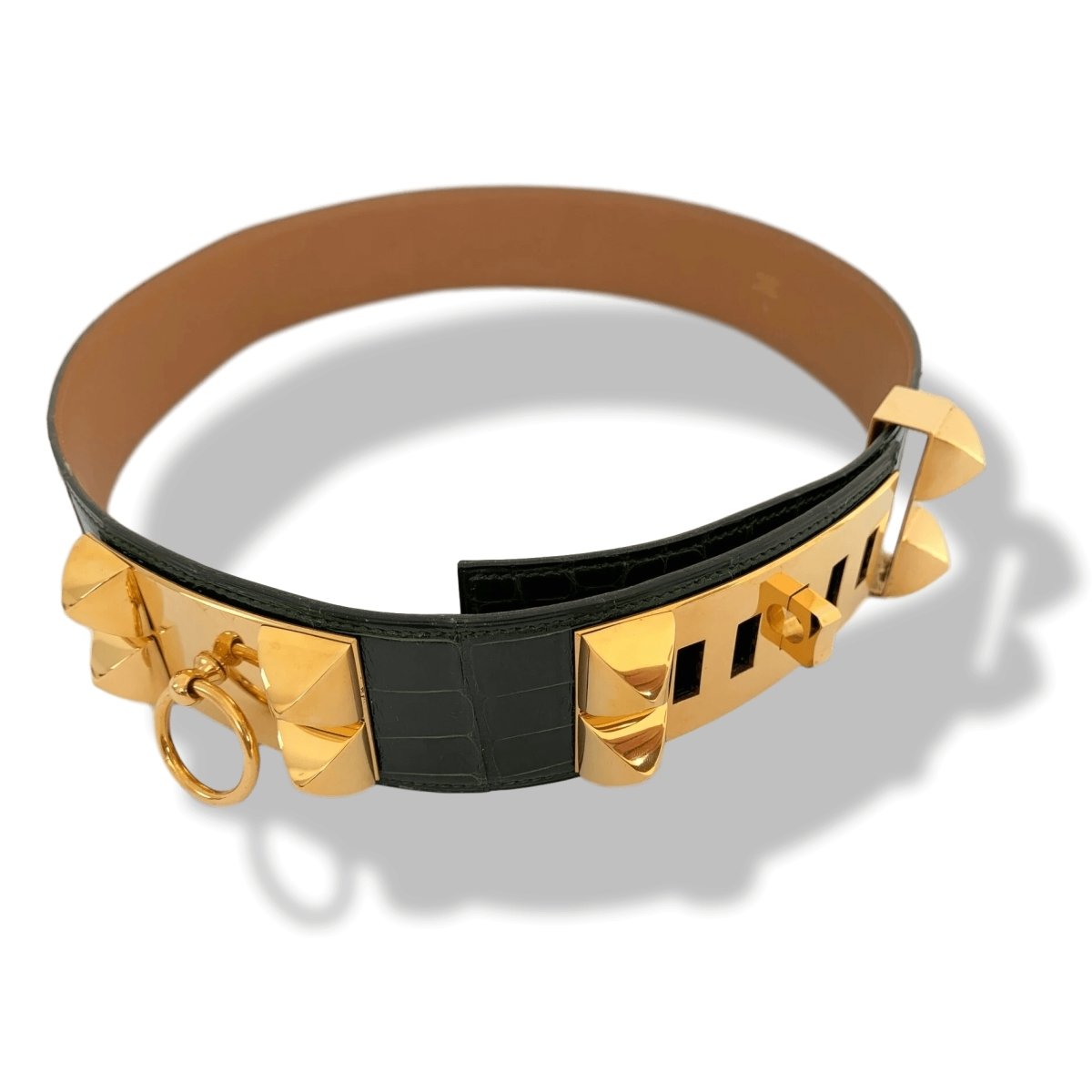 Hermes Crocodile COLLIER DE CHIEN Belt GM Sz85