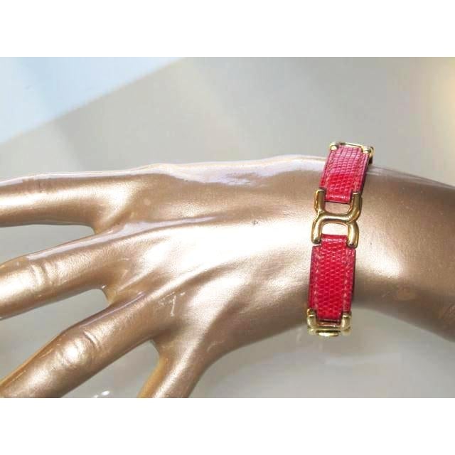 Hermes Red Lizard Bracelet Place Beauveau