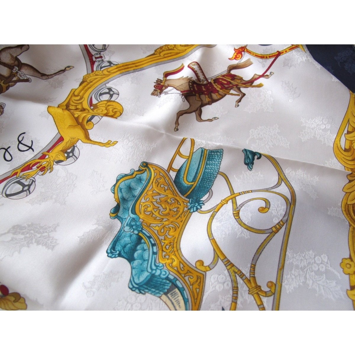 Hermes Plumes et Grelots by Julia Abadie Jacquard of Holly Silk Twill 90