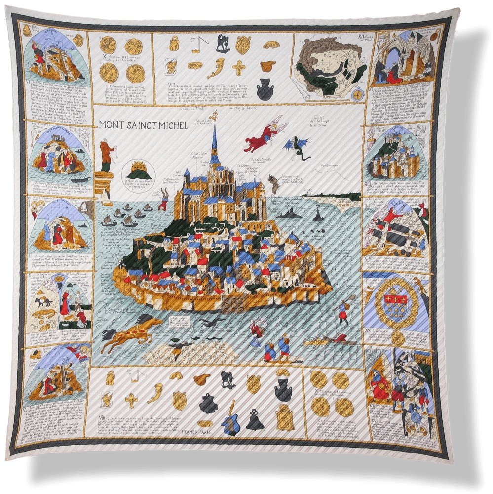 Hermes Mont Saint Michel Plisse Twill 90