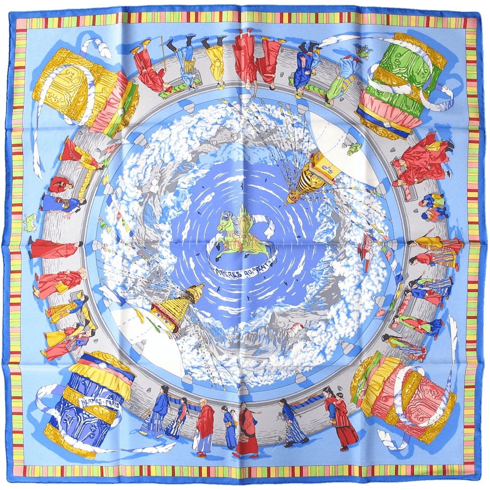 Hermes 1996 Blue Prieres au Vent by Dimitri Rybal with Blanc Matte