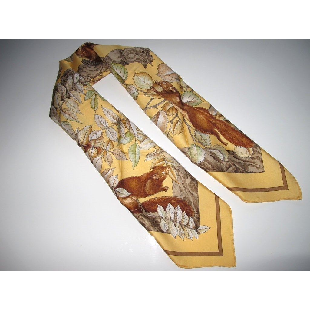 Hermes 1997 Banane Olive Casse Noisette Twill 90 New!