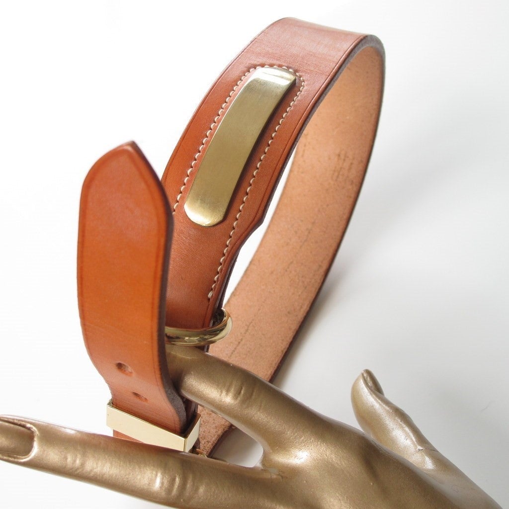Hermes 1998 Natural Leather Big Dog Collar 55 - poupishop