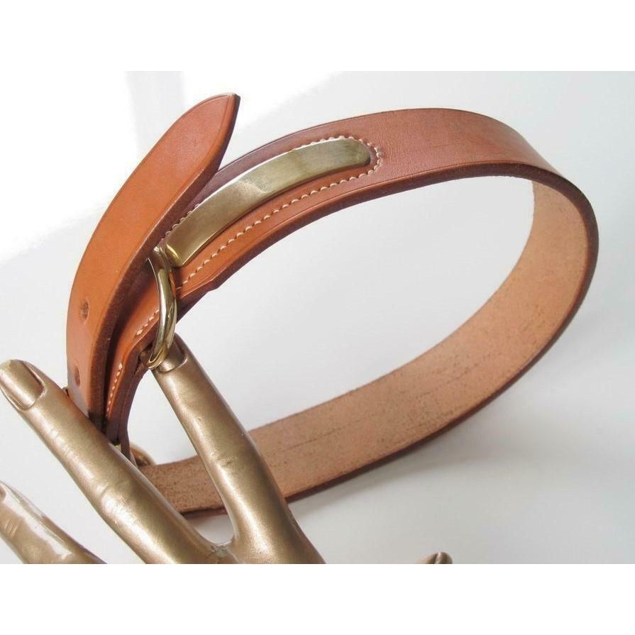 Hermes 1998 Natural Leather Big Dog Collar 55 - poupishop