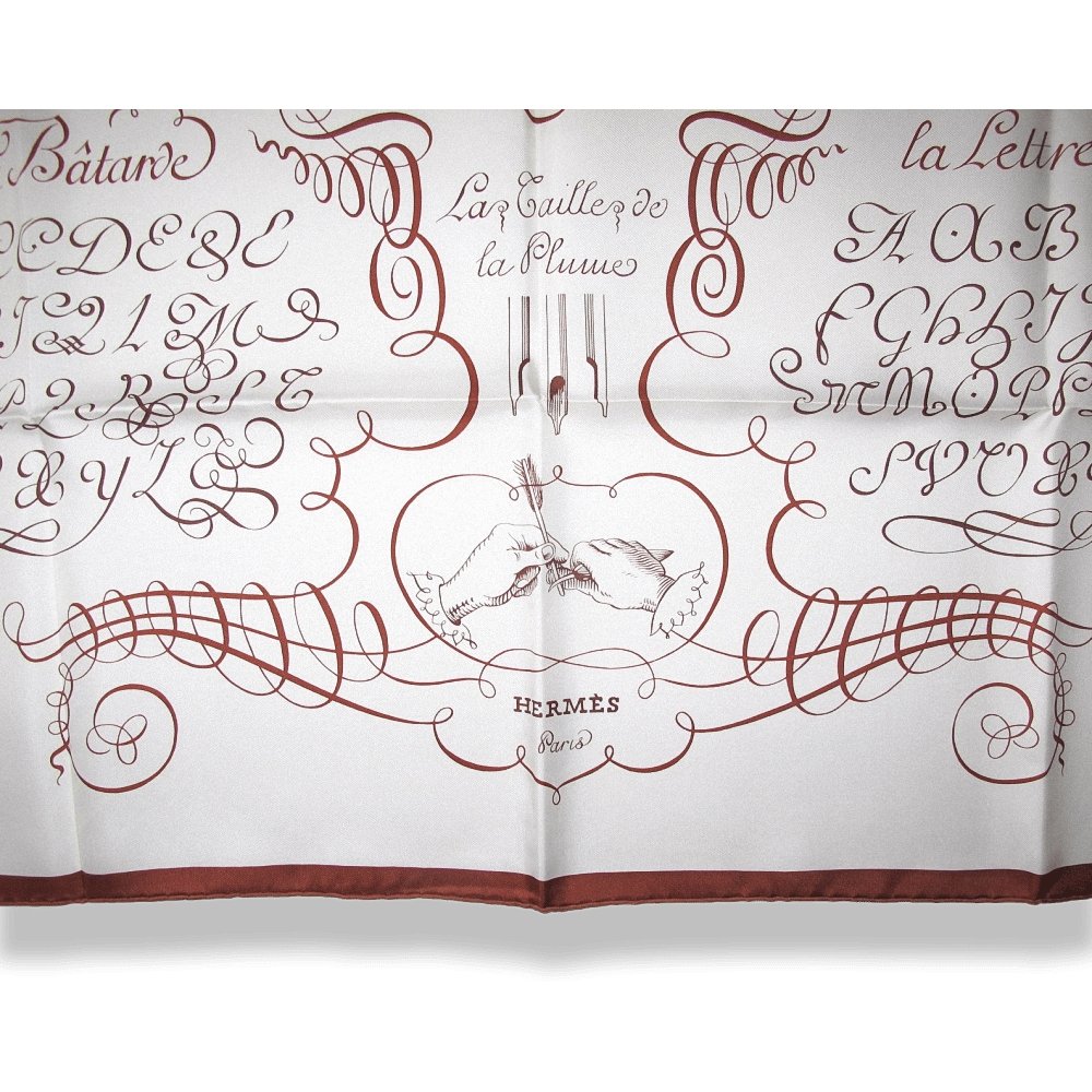 Hermes Callygraphy L'Art d'Ecrire Twill Silk 90