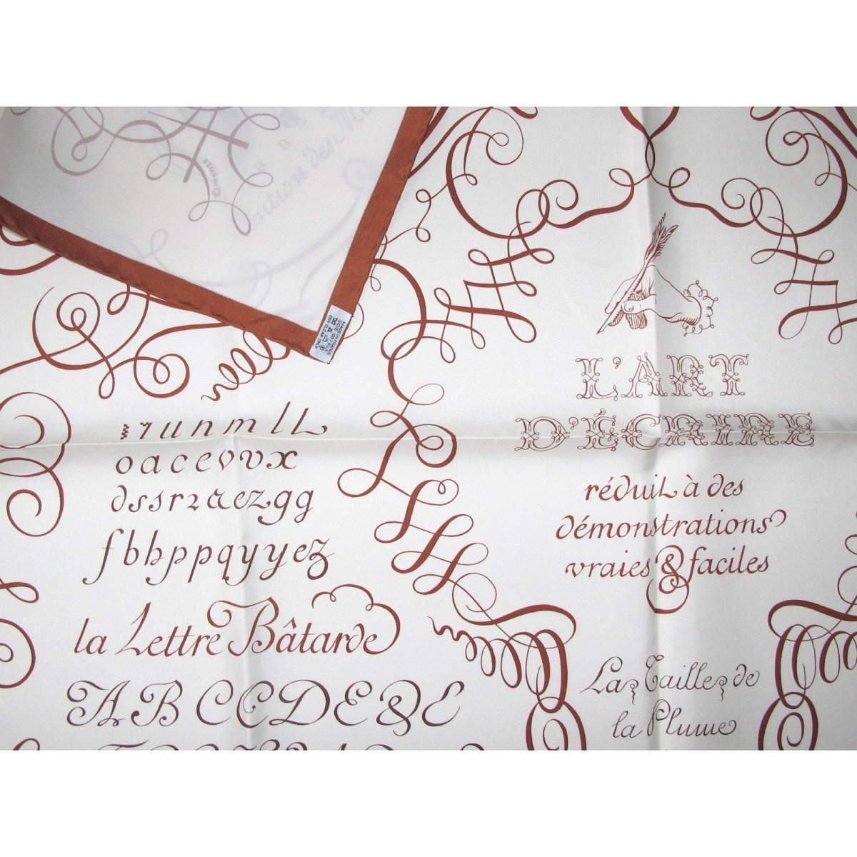 Hermes Callygraphy L'Art d'Ecrire Twill Silk 90