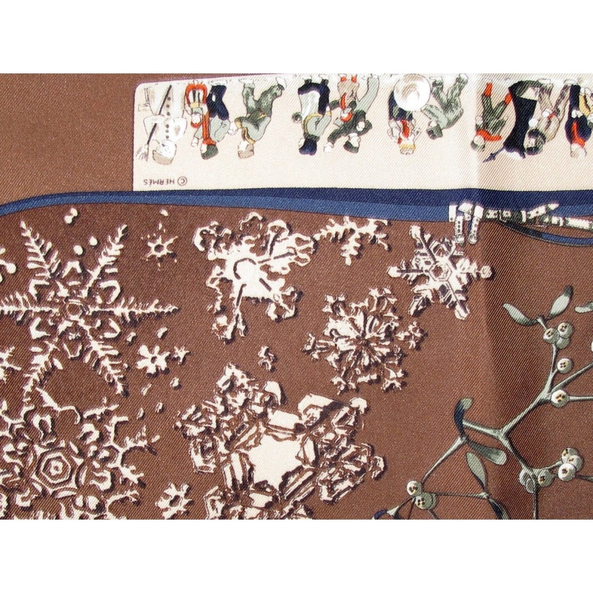 Hermes Neige d'Antan by Caty Latham Pocket Scarf Gavroche 45
