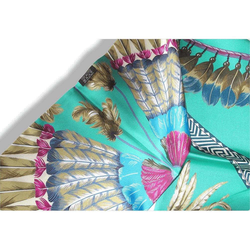Hermes 2000s Geen Brazil Maxi Twilly Scarf