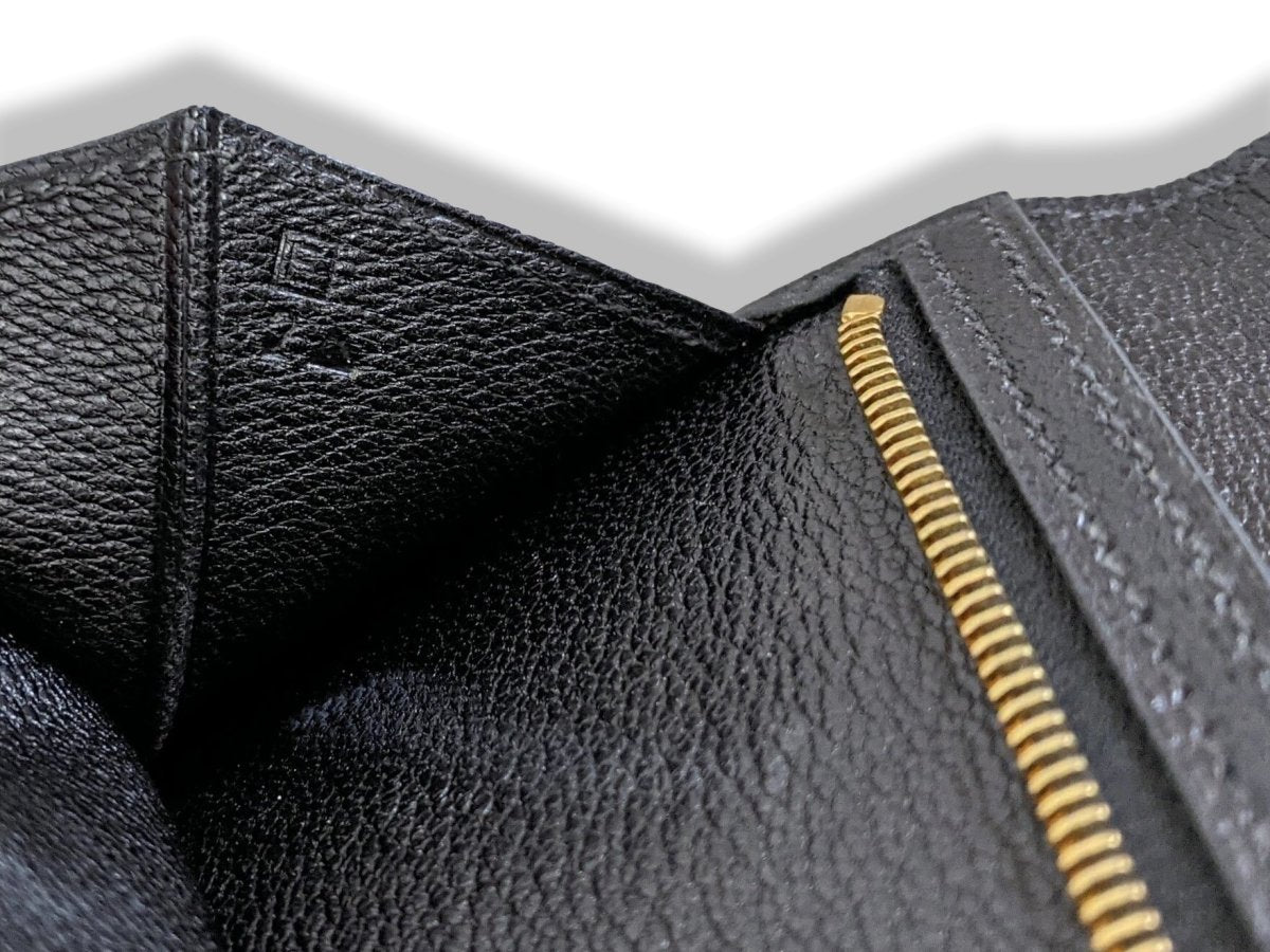 Hermes 2001 Black Lizard BEARN Wallet GHW