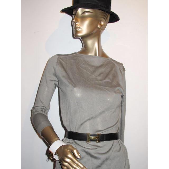 Hermes 2001 Black/Fauve/Gold H Reversible Belt Sz70