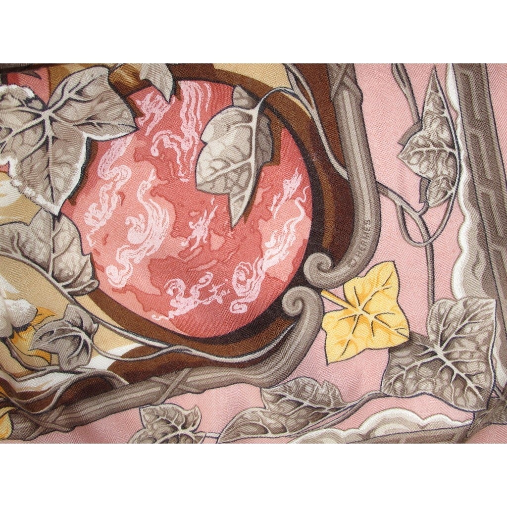 Hermes 2001 Pink Rythmes du Monde Cashmere Shawl 140 - poupishop