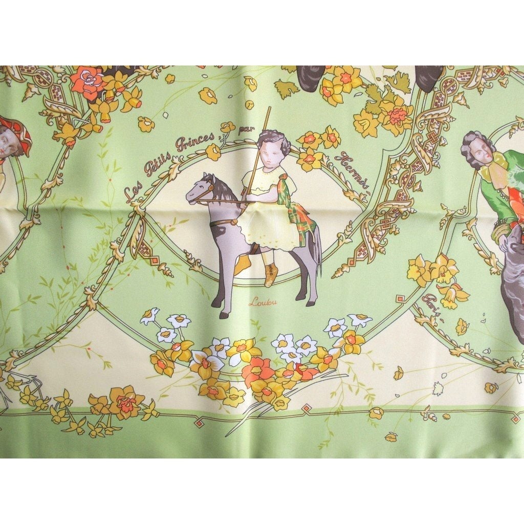 Hermes 2001 Pistachio Les Petits Princes Twill 90, Box! - poupishop