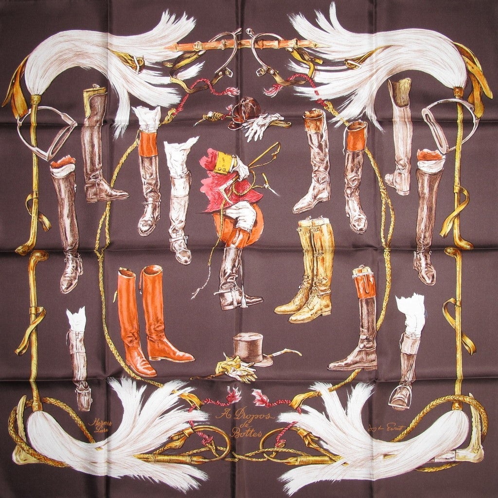 Hermes A Propos des Bottes twill scarf