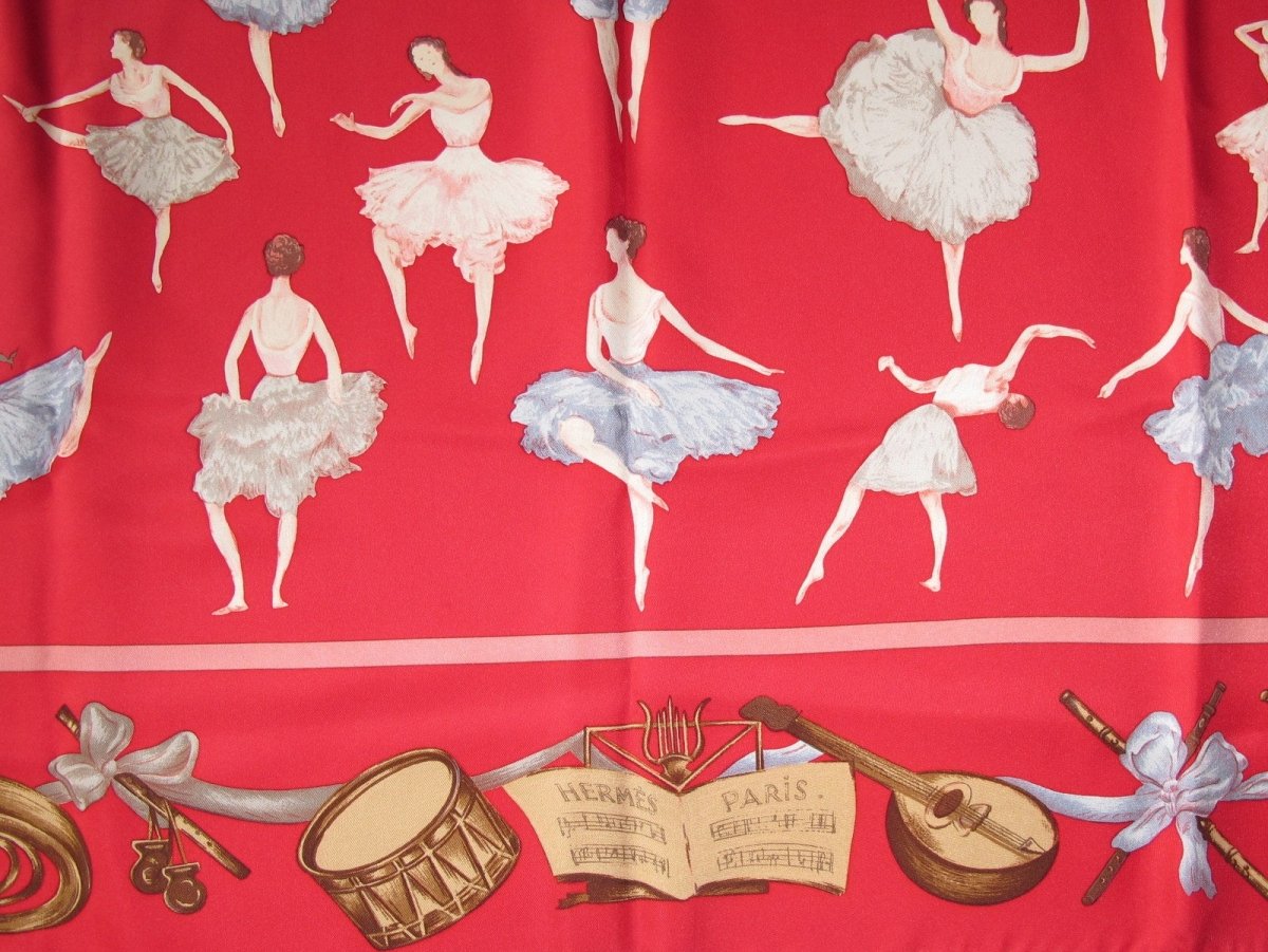 Hermes La Danse Blanc Matte Overlay Twill 90