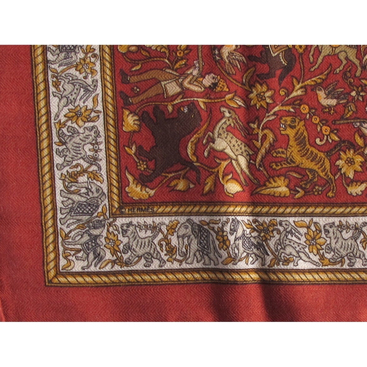 Hermes Chasse en Inde by Michel Duchene Cashmere 90