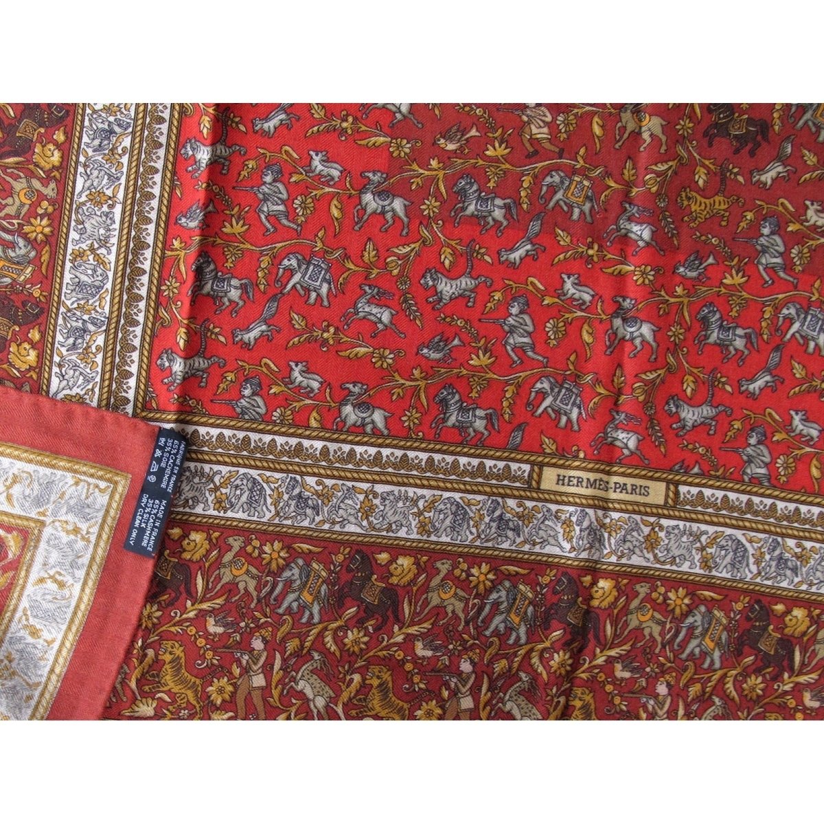 Hermes Chasse en Inde by Michel Duchene Cashmere 90