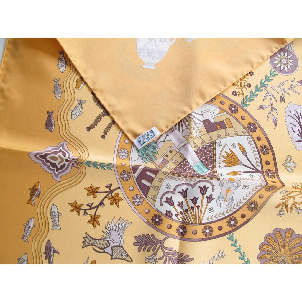 Hermes 2003 Apricot Escales Mediterraneennes Twill 90, Box! - poupishop