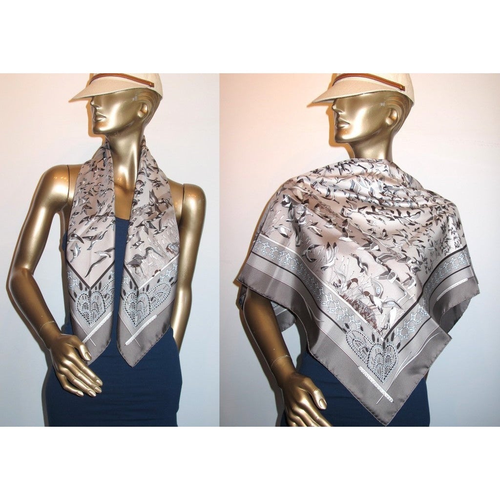 Hermes 2003 Etoupe Libres Comme L'air Twill 90 New!
