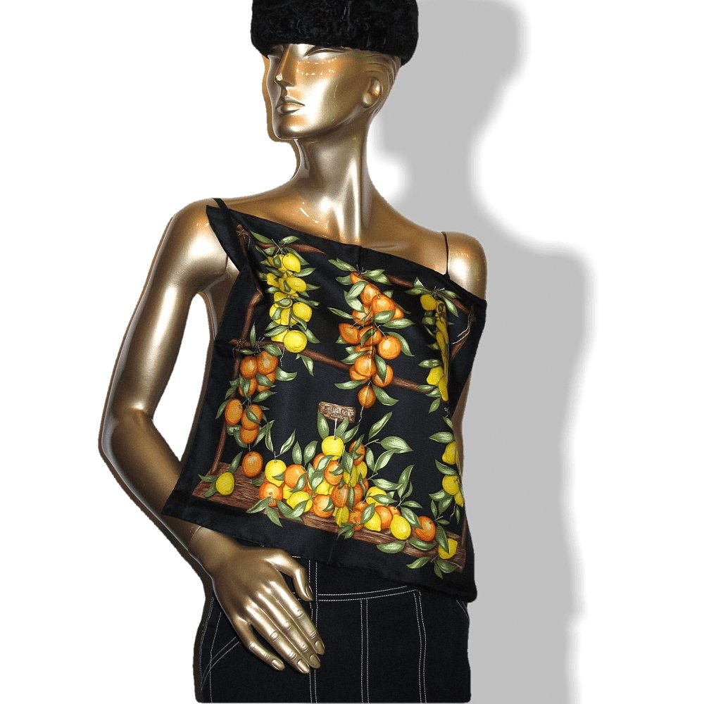 Hermes Oranges et Citrons by Mme La Torre Scarf Gavroche 45cm