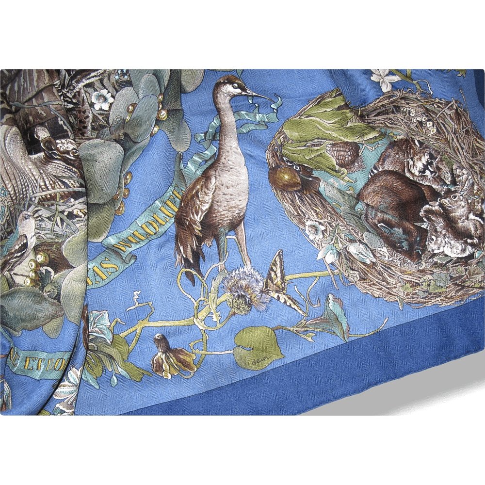 Hermes Faune et Flore du Texas Cashmere Shawl 140