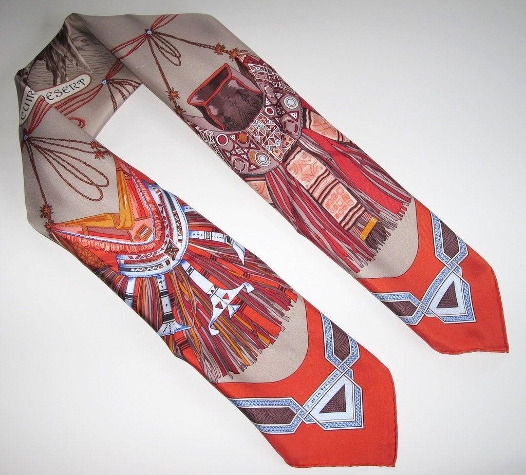 Hermes 2003 Etoupe Cuirs du Desert Twill 90 New!