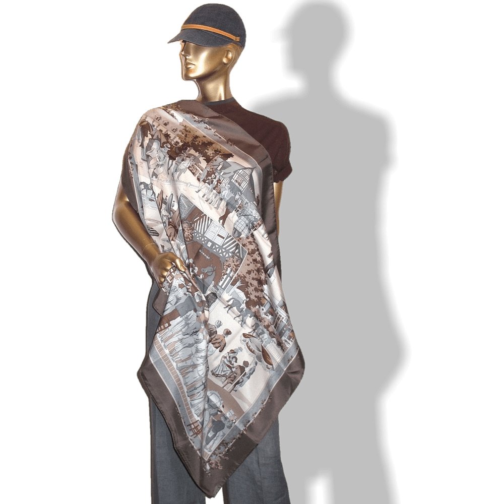 Hermes Un Sciecle de Courses à Deauville Silk Twill 90