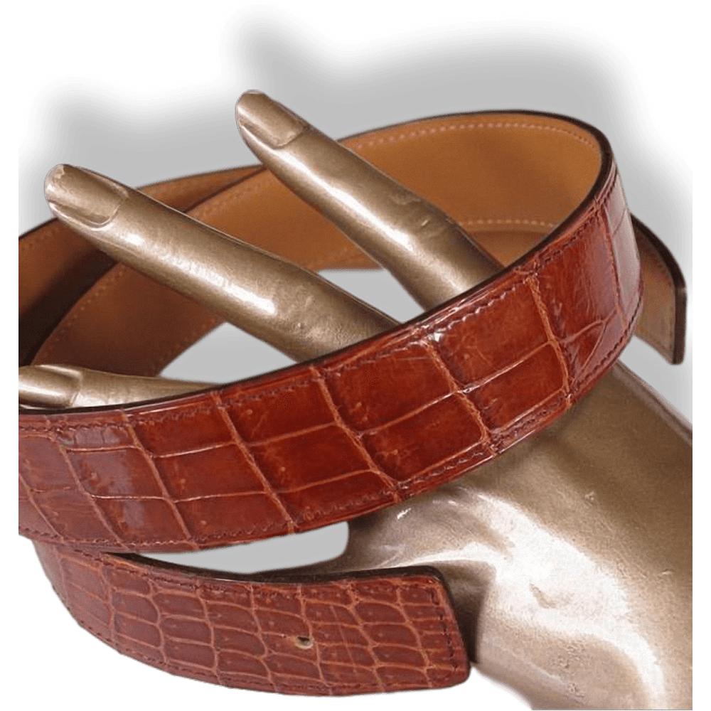 Hermes 2003 Fauve Crocodile Belt Strap sz75