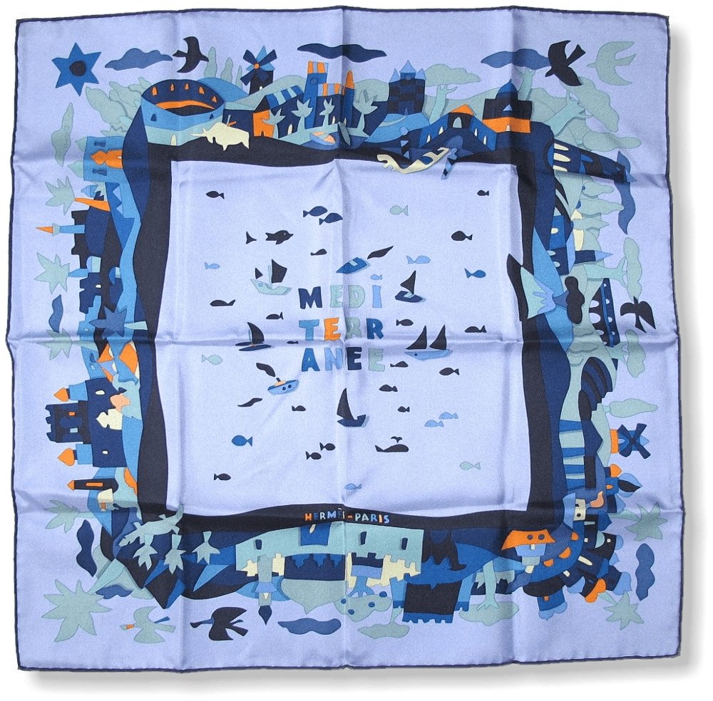 Hermes Rives de la Mediterranee by Karen Petrossian Gavroche Twill 42