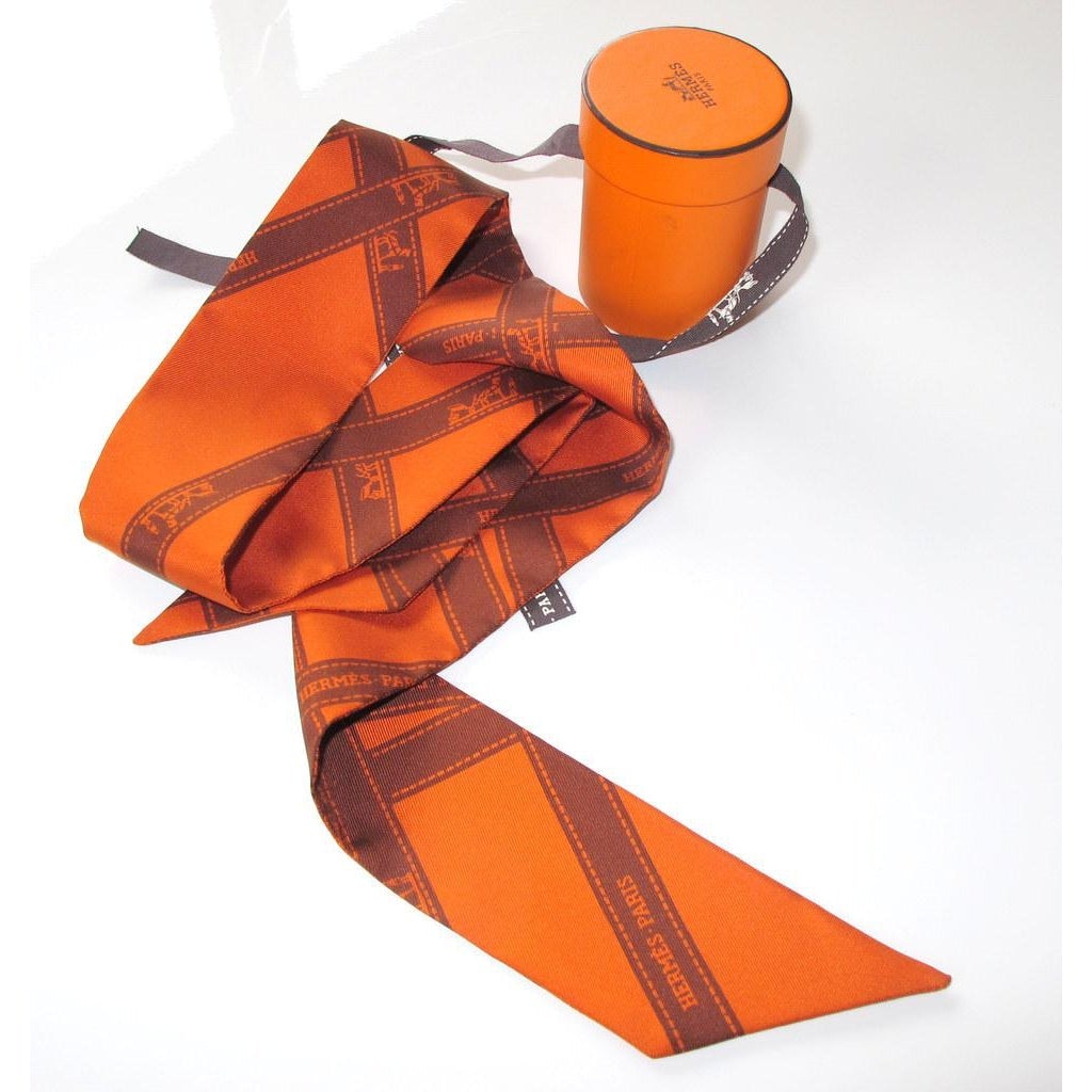 Hermes 2003 Orange brown Bolduc Twilly New in Box!