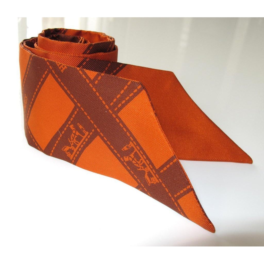 Hermes 2003 Orange Brown Bolduc Twilly, NIB! - poupishop