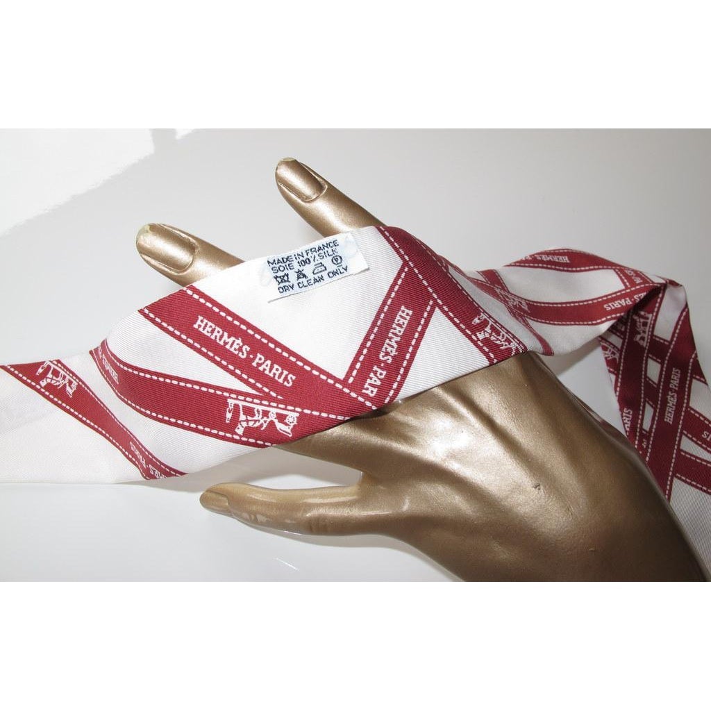 Hermes 2003 White Red Bolduc Twilly New in Box!
