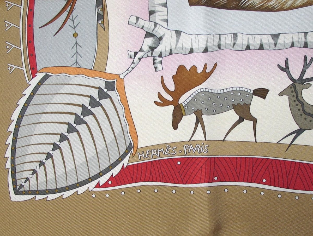 Hermes La Vie du Grand Nord by Aline Honore Twill 90