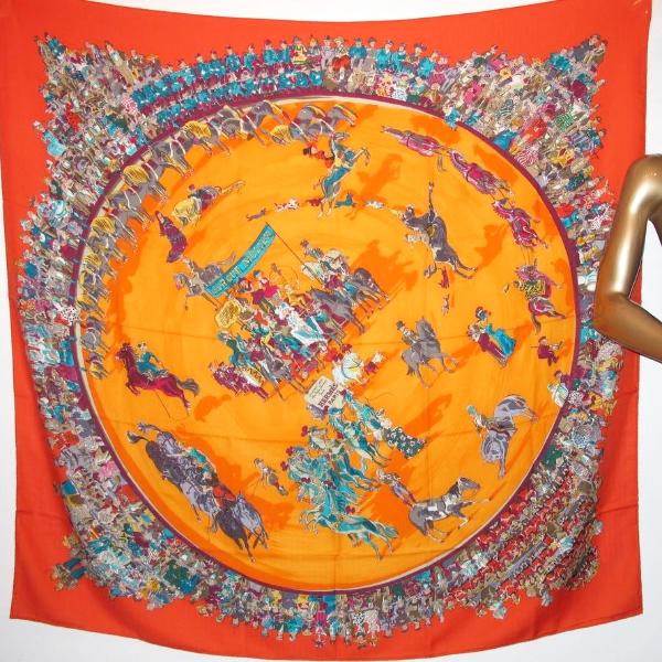 Hermes 2004 Cirque Molier Shawl 140
