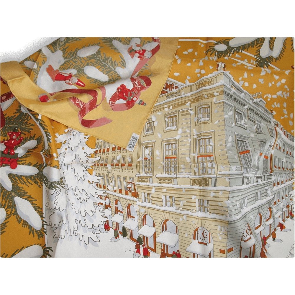 Hermes 2004 cw04 Jaune Rouge Noel au Faubourg Twill 90